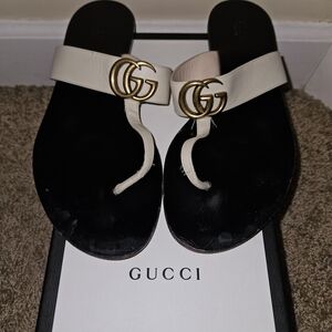 Gucci Authentic Women's Cream Leather Sandals